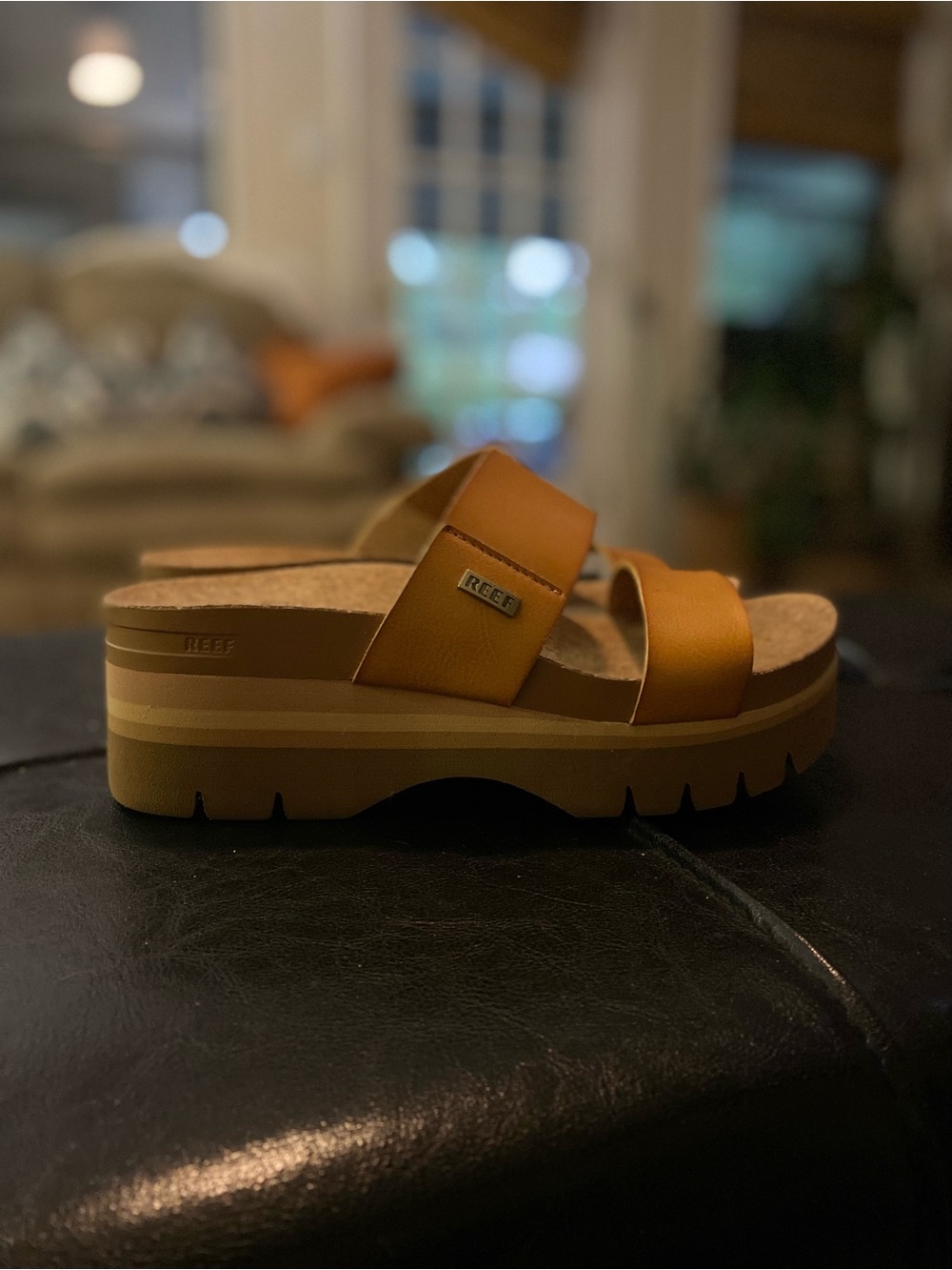 Reef Women's Cognac Double-Strap Platform Slide - Picture 11 of 11